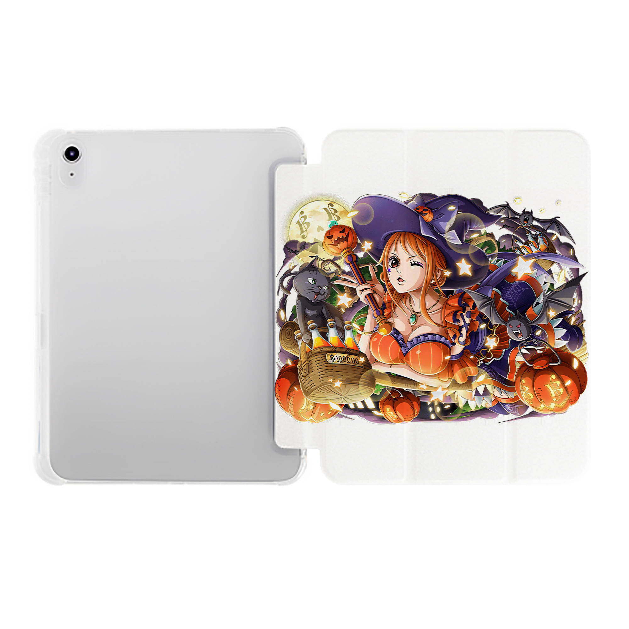 （画像用） ワンピース ナミ ONE PIECE Nami IPad ケース ペン収納付き 三つ折りスタンド PUレザー×シリコン 対応機種9.5/10.5/10.9インチ